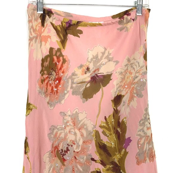 Paradise NY BOHO Cottagecore Romantic Floral Beaded Maxi Skirt Sz S - Picture 3 of 16